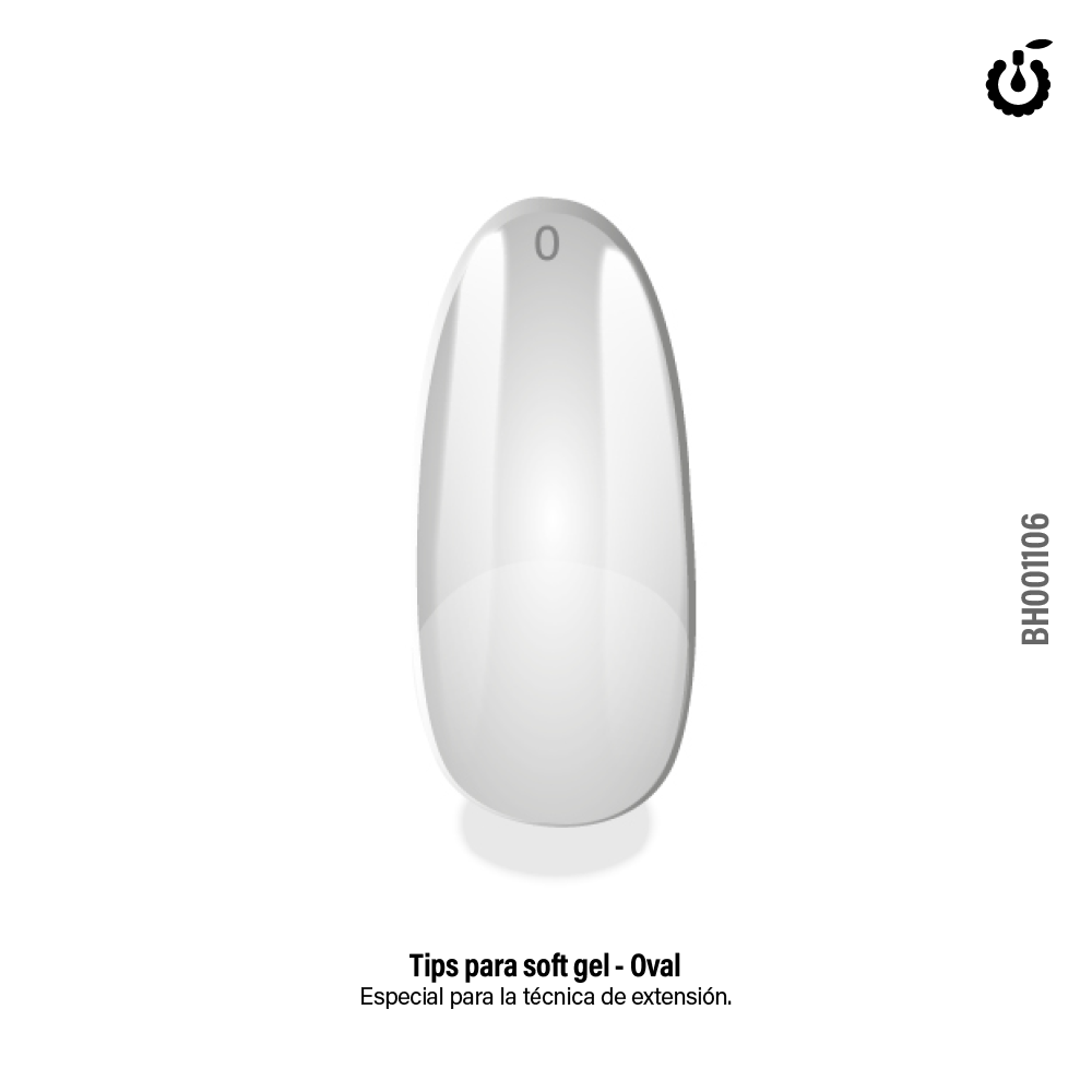 Tips para soft gel Oval (prelimado 120pcs)(BH001106)