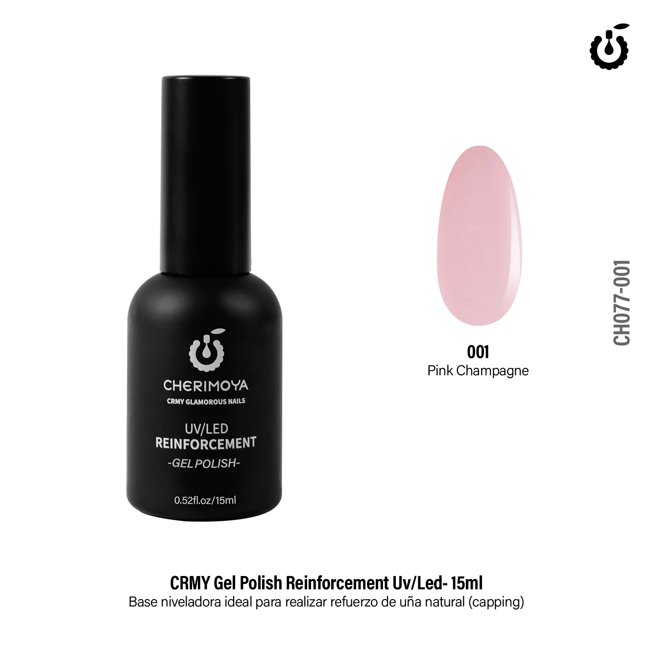 CRMY Gel Polish Reinforcement Pink Champagne  Uv/Led 15ml CH077-001