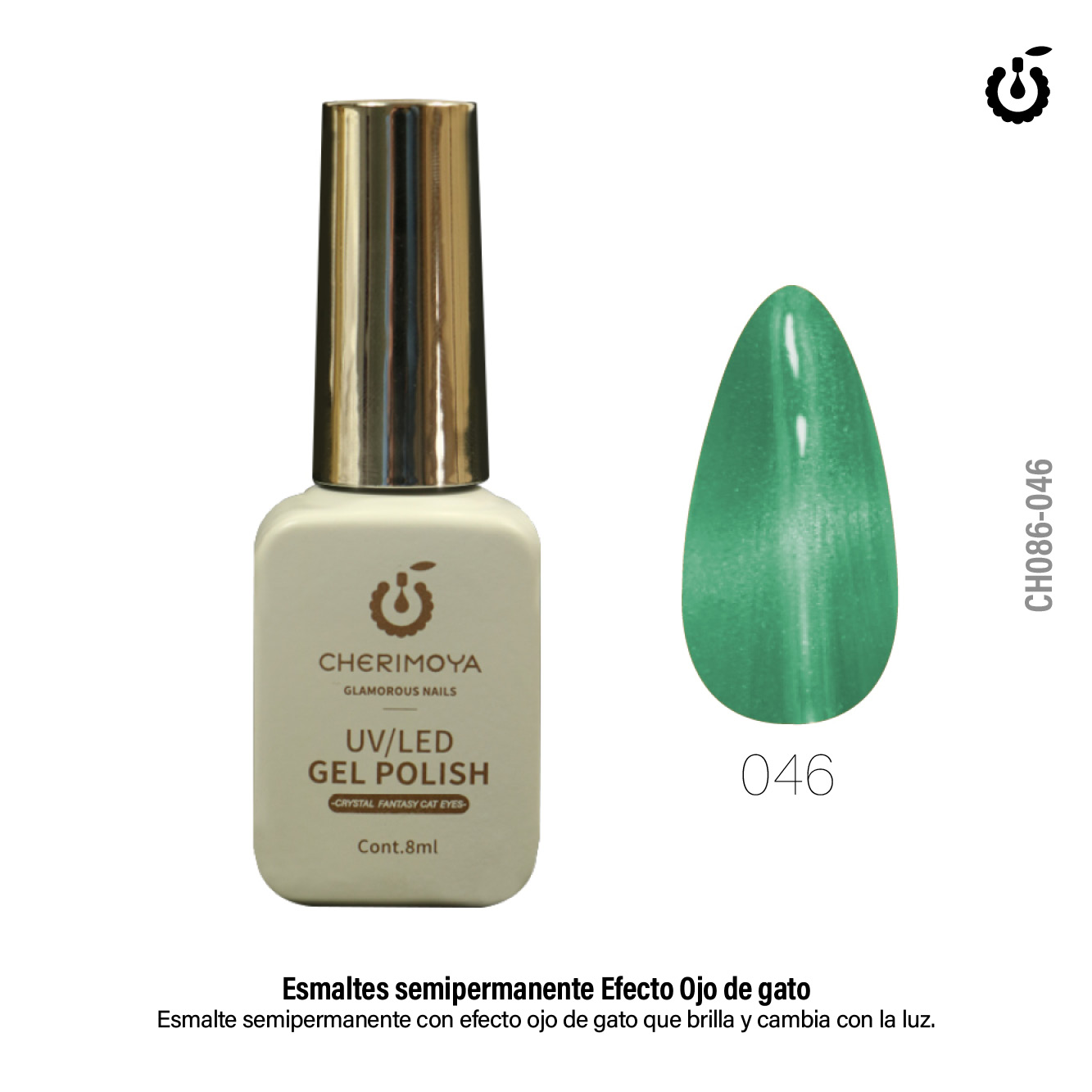 Esmalte Semipermante  Ojo de Gato #046 8ML (CH086)