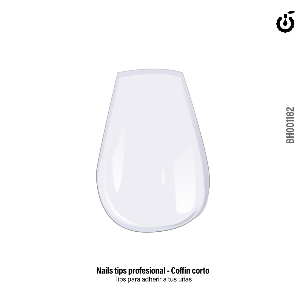Tips para soft gel Coffin Corto Cristal 120pcs(BH001182)