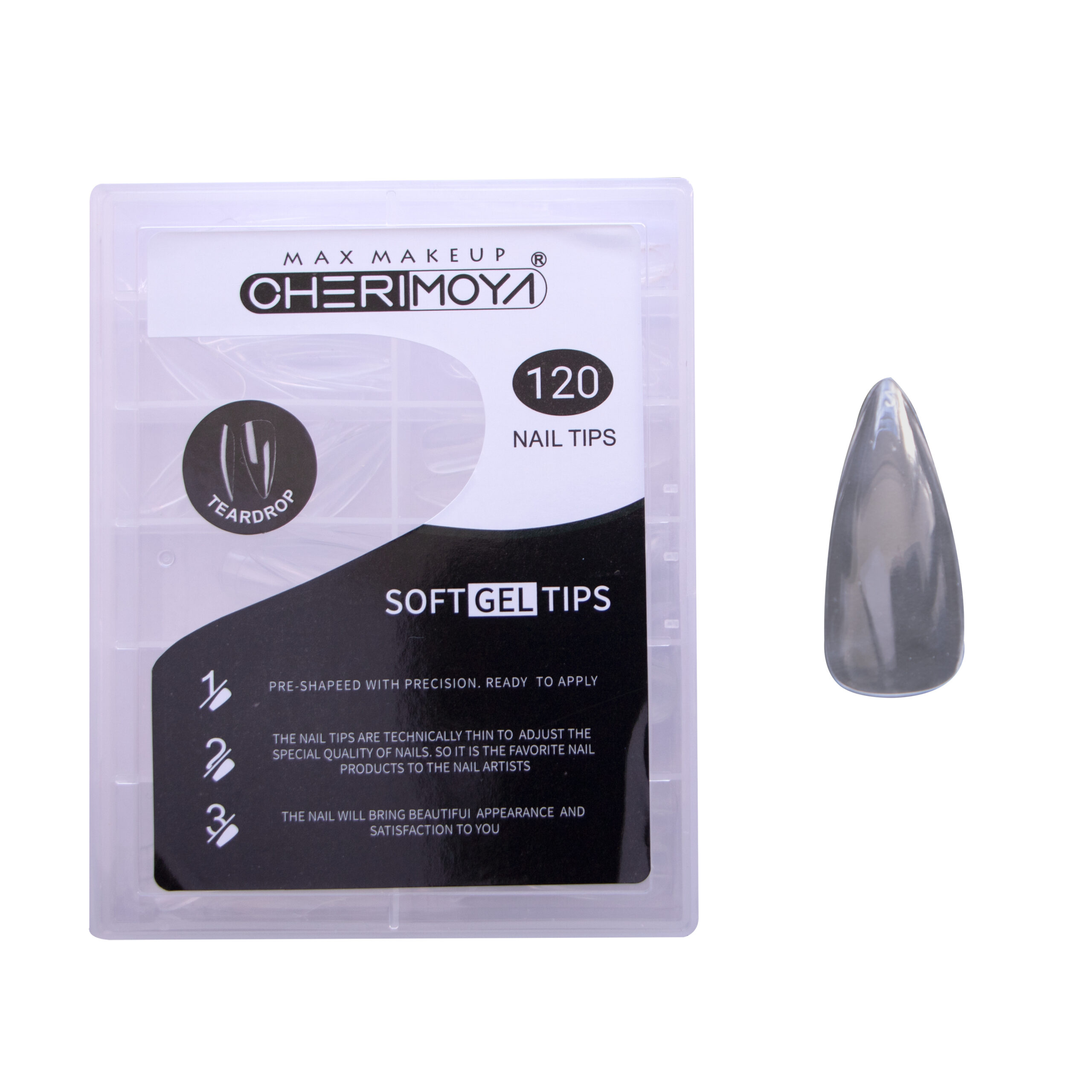 Tips Para Soft Gel Stileto Cristal 120pcs Cherimoya