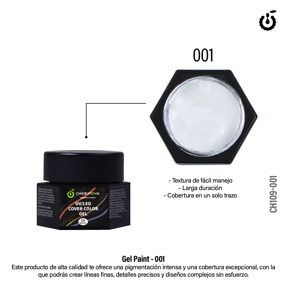 Alternative view of Gel Paint White (Blanco) #001 (CH109)