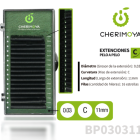 Extensión de pestañas pelo por pelo 0.03C-11MM (BP030311)
