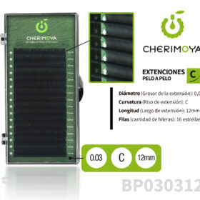 Extensión de pestañas pelo por pelo 0.03C-12MM (BP030312)