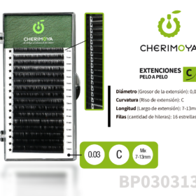 Extensión de pestañas pelo por pelo 0.03C MIX (7-13MM)(BP030313MIX)