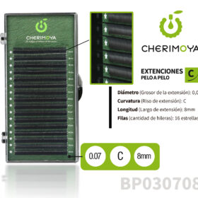 Extensión de pestañas pelo por pelo  0.07C -8MM (BP030708)