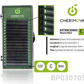 Extensión de pestañas pelo por pelo  0.07C-9MM (BP030709)