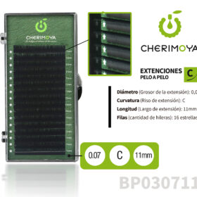Extensión de pestañas pelo por pelo 0.07C -11MM (BP030711)