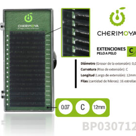 Extensión de pestañas pelo por pelo 0.07C -12MM (BP030712)