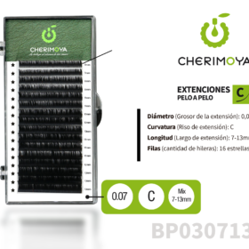 Extensión de pestañas pelo por pelo 0.07C MIX (7-13MM) (BP030713MIX)