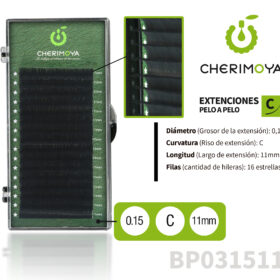 Extensión de pestañas pelo por pelo 0.15C-11MM (BP031511)