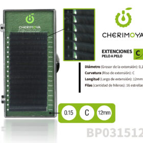 Extensión de pestañas pelo por pelo 0.15C-12MM (BP031512)