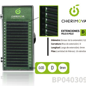 Extensión de pestañas pelo por pelo 0.03D-9MM BP040309