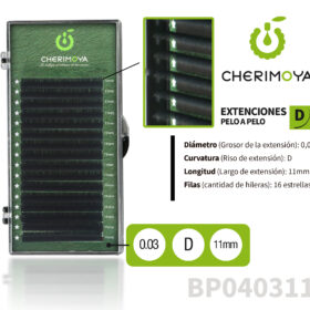 Extensión de pestañas pelo por pelo 0.03D-11MM BP040311