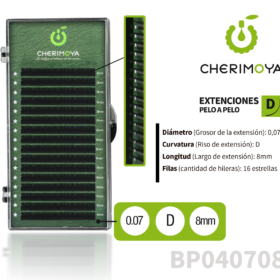 Extensión de pestañas pelo por pelo 0.07D-8MM (BP040708)