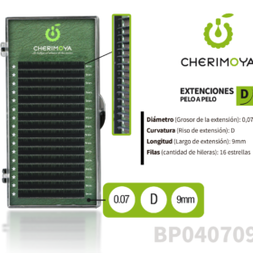Extensión de pestañas pelo por pelo 0.07D-9MM (BP040709)
