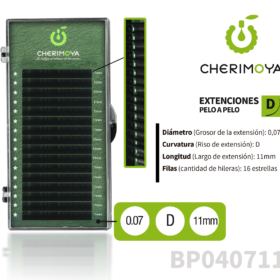 Extensión de pestañas pelo por pelo 0.07D-11MM (BP040711)
