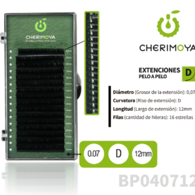 Extensión de pestañas pelo por pelo 0.07D-12MM (BP040712)