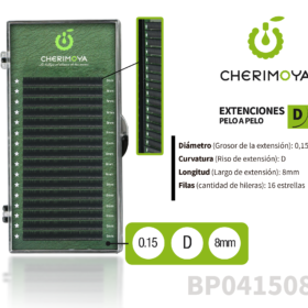 Extensión de pestañas pelo por pelo 0.15D-8MM （BP041508）