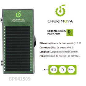 Extensión de pestañas pelo por pelo 0.15D-9MM （BP041509）