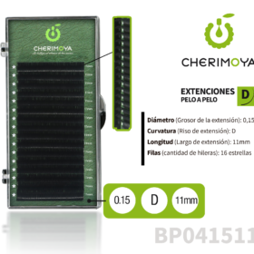 Extensión de pestañas pelo por pelo 0.15D-11MM（BP041511）