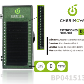Extensión de pestañas pelo por pelo 0.15D-13MM （BP041513）