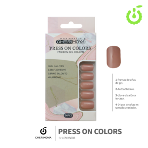 Press on Colors nails Cherimoya 24 pcs (Autoadhesivo) 69-YS003