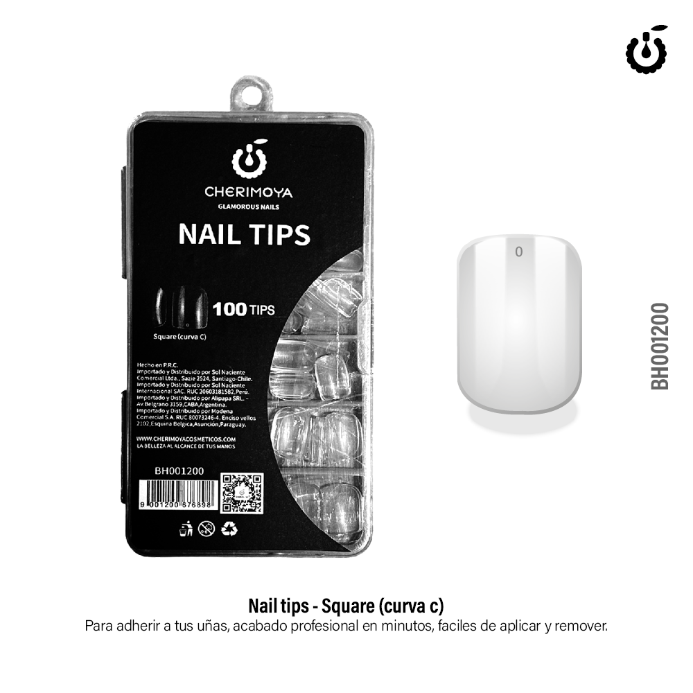 Tips square X100pcs crear (curva C )cherimoya( BH001200)