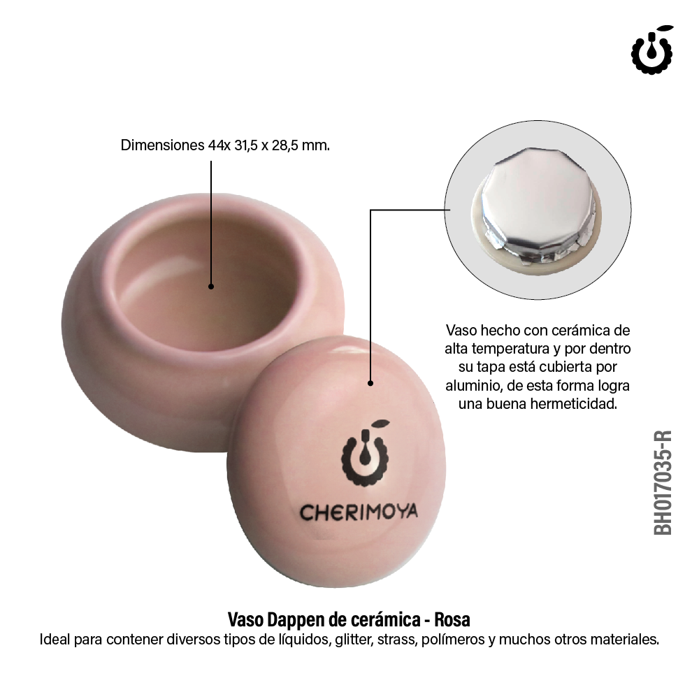 Alternative view of Vaso Dappen de cerámica  rosa ( BH017035-R)