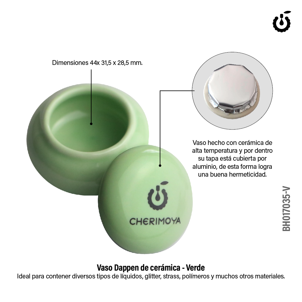 Alternative view of Vaso Dappen de ceramica  verde (BH017035-V)