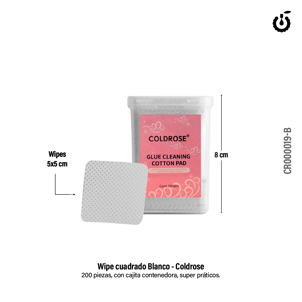 Wipes limpiador sin pelusa COLDROSE BLANCO x 200u (CR000019-B)