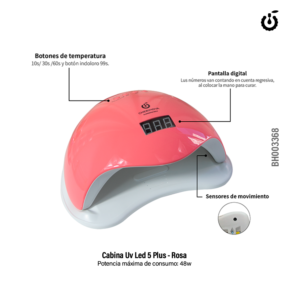 Cabina CHERIMOYA Uv/led 48W rosa (BH003368)