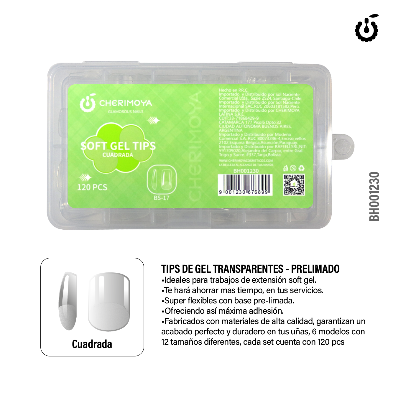 Alternative view of Tips Prelimado Cuadrado Soft Gel  120pcs (BH001230)