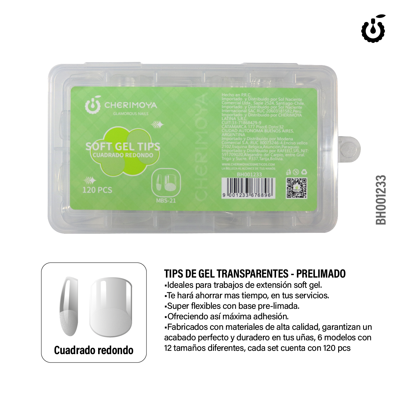 Alternative view of Tips Prelimado Semi cuadrado Soft Gel 120pcs (BH001233)