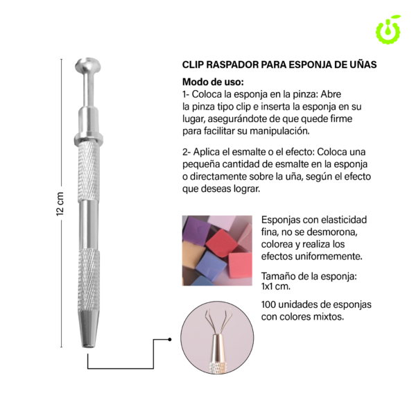 Kit de Pinza + Esponja para uña  BH018049 - Image 2