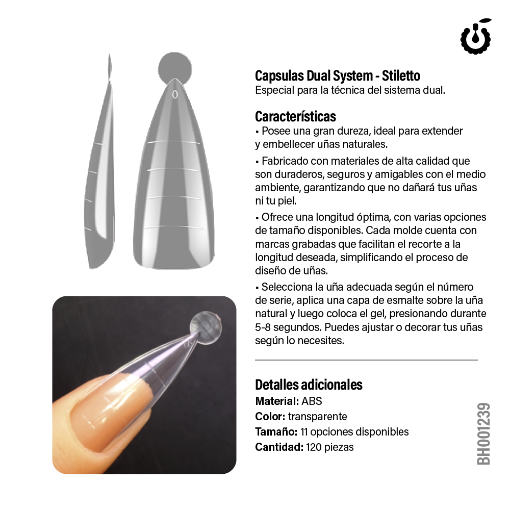 Alternative view of Capsula Dual System Stiletto 120pcs (BH001239)