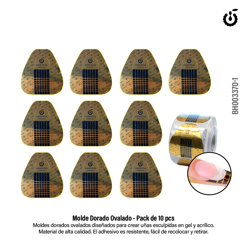 Molde Dorado Ovalado 10pcs (BH003370-1)