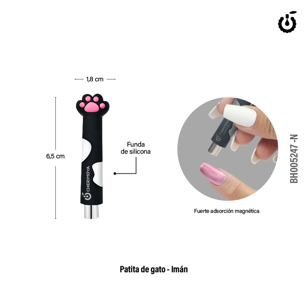 Iman con punta de garra de gato Negro (BH005247-N)