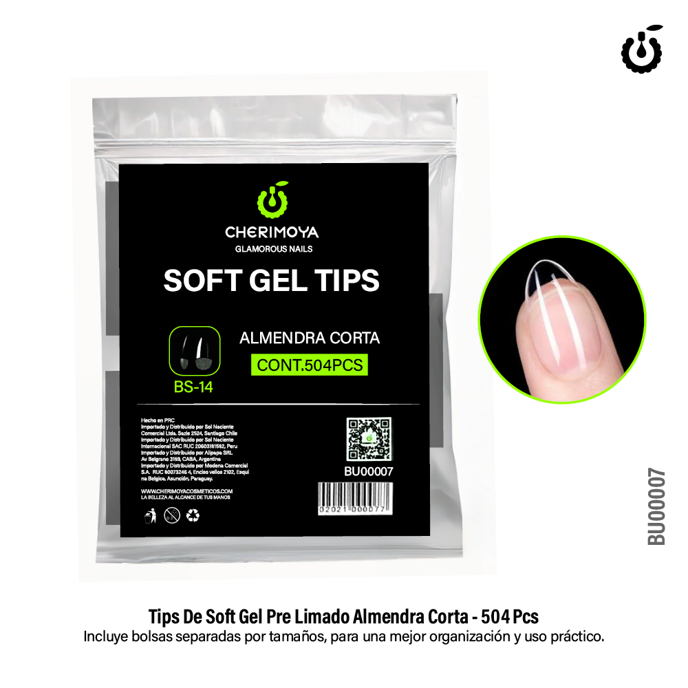 Tips para Soft Gel Almendra Corta 504pcs (BU00007)