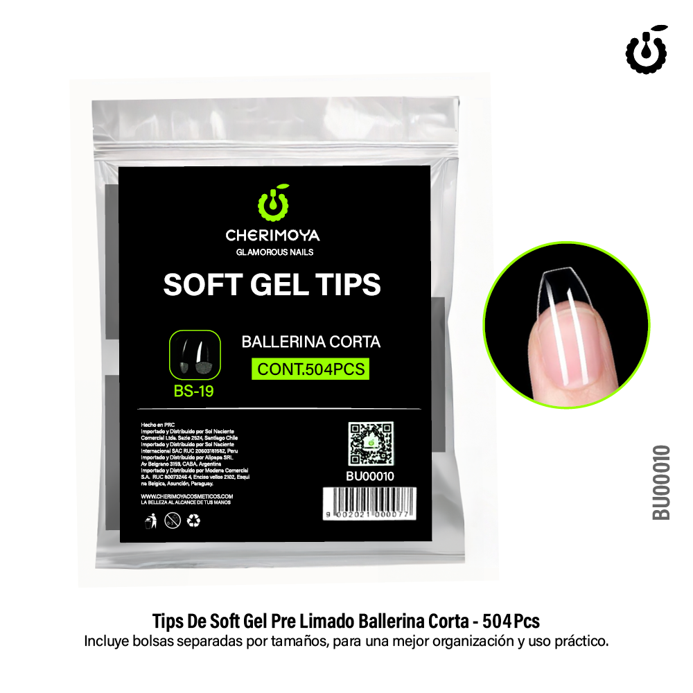 Tips para Soft Gel Ballerina Corta 504pcs (BU00010)