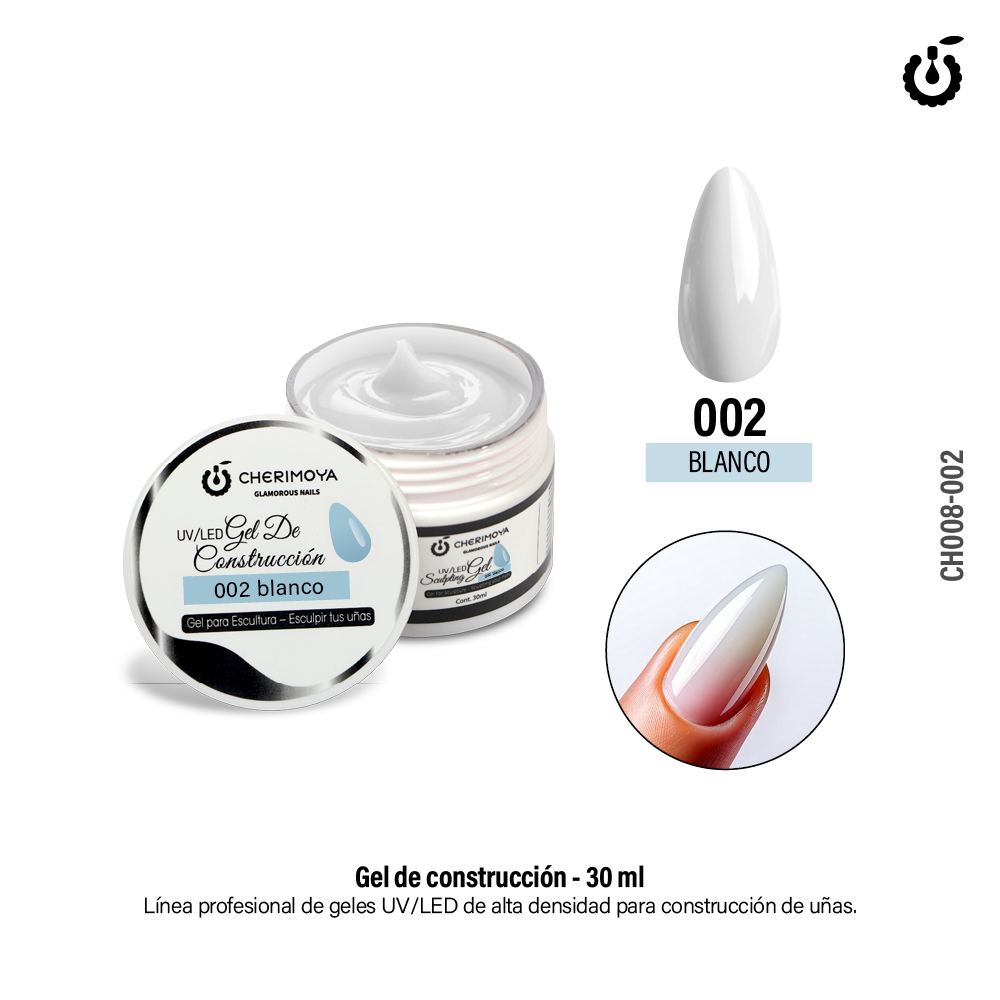 Gel de Construcción 30ml #002  Blanco Uv/Led  (CH008-002)