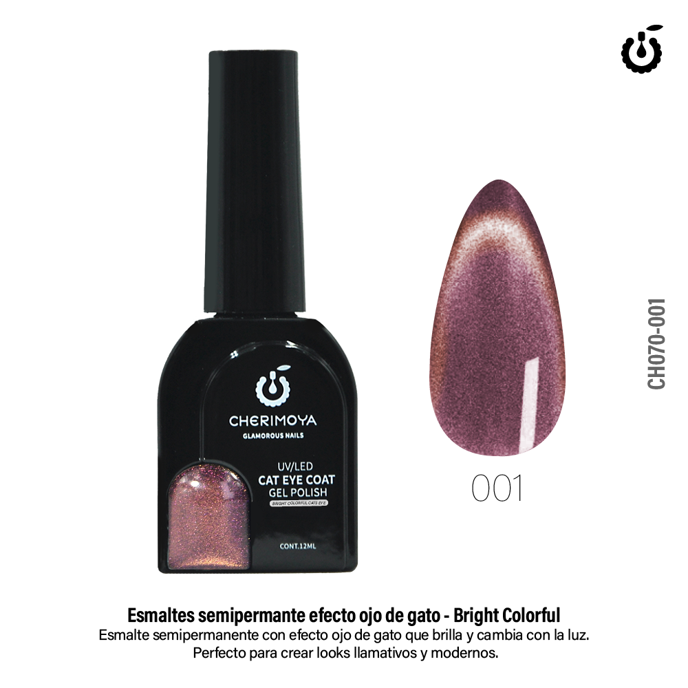 Esmalte Semipermanete Ojo de Gato UV/LED 12ML (CH070-01)