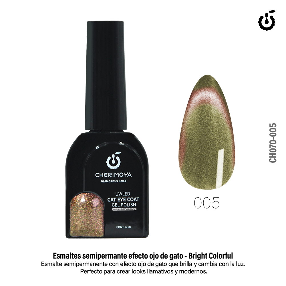 Esmalte Semipermanete Ojo de Gato UV/LED 12ML (CH070-05)