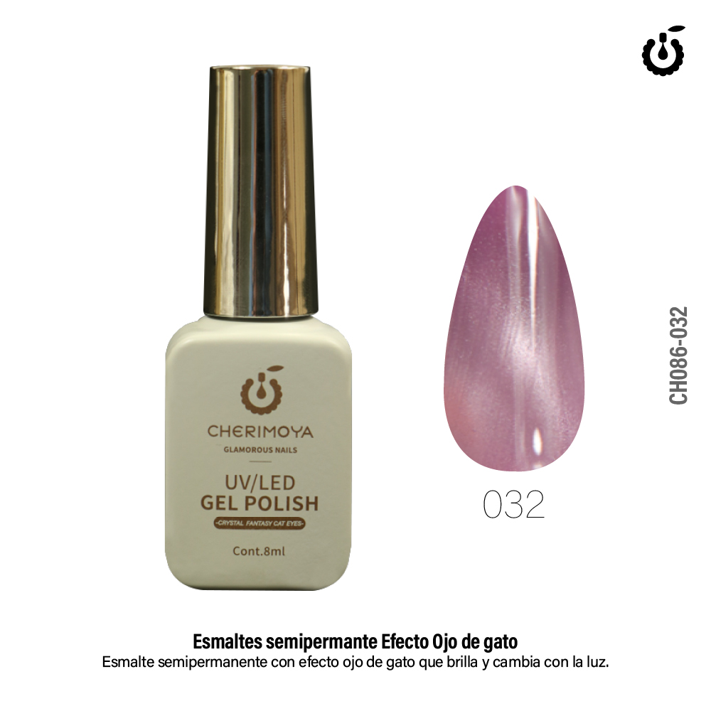 Esmalte Semipermante  Ojo de Gato #032 8ML (CH086)
