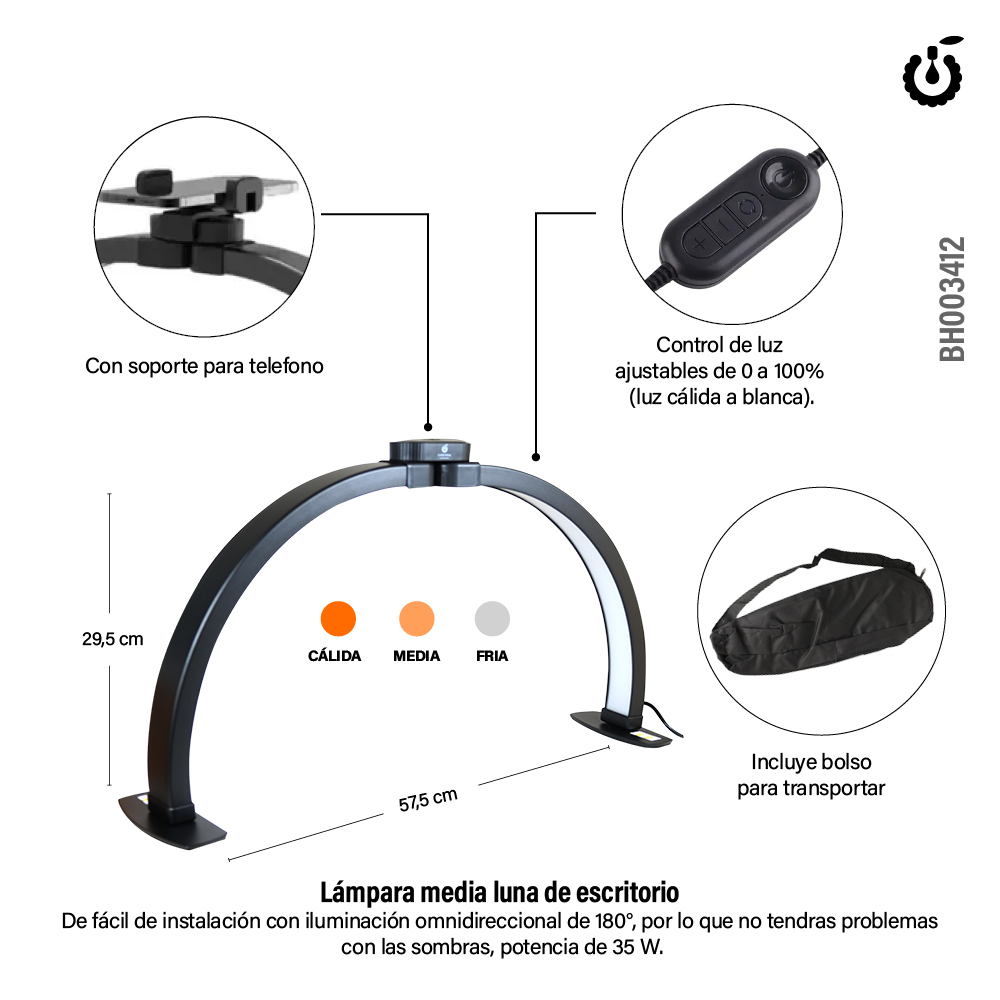 Alternative view of Lampara Media Luna 30W ( BH003412)