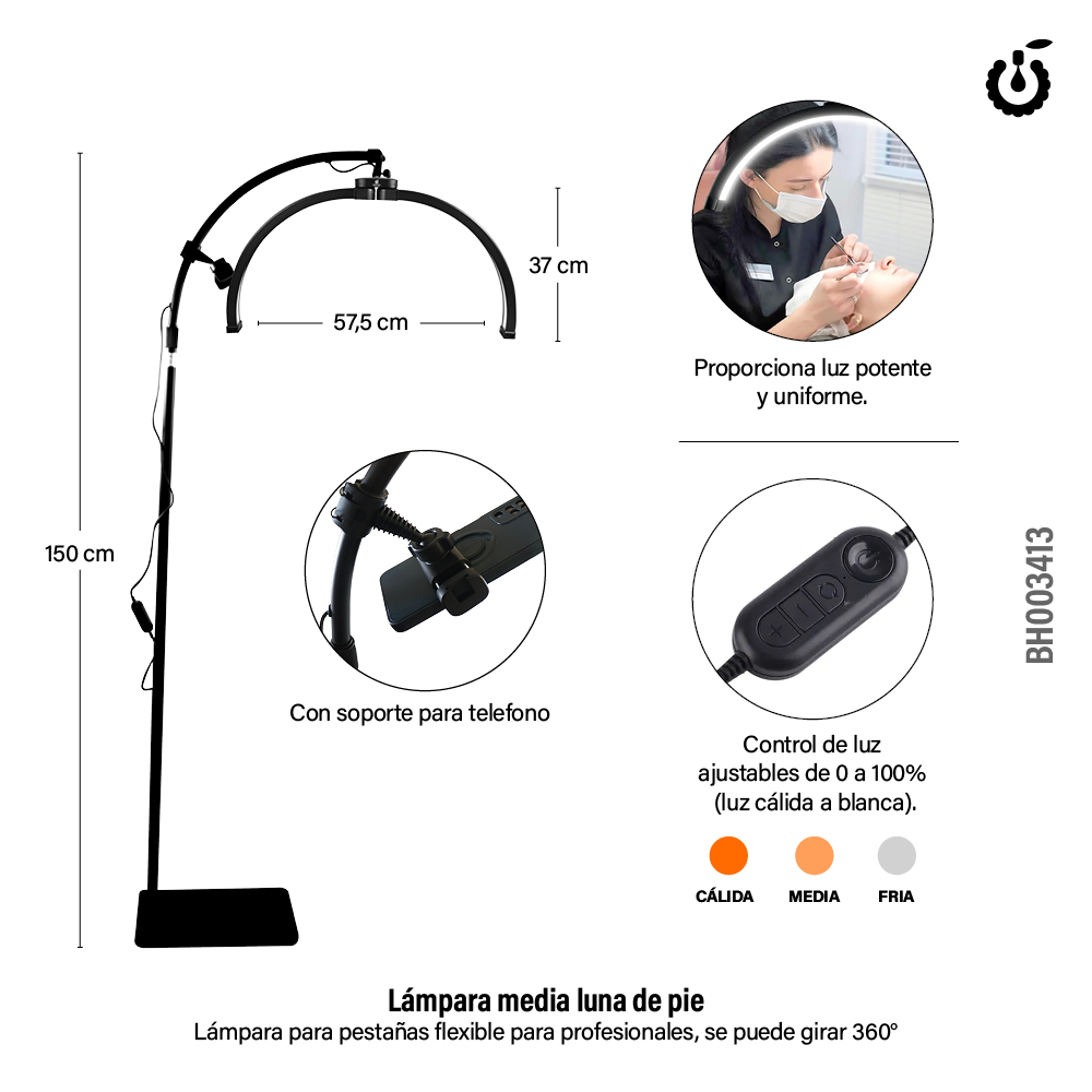Luz medialuna 22" negro 30W ( BH003413)