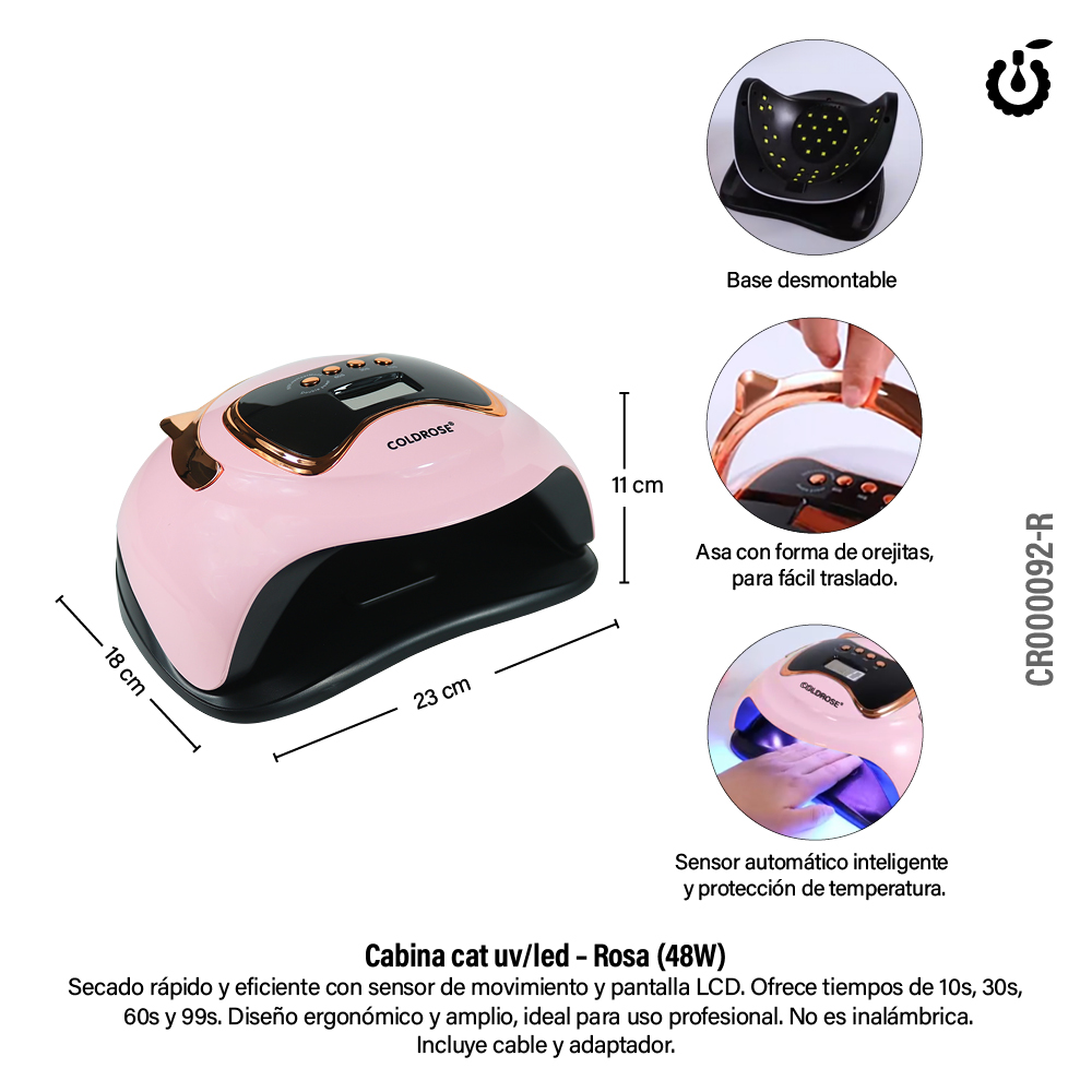 Alternative view of Cabina Cat Uv/Led 48w COLDROSE (CR000092)