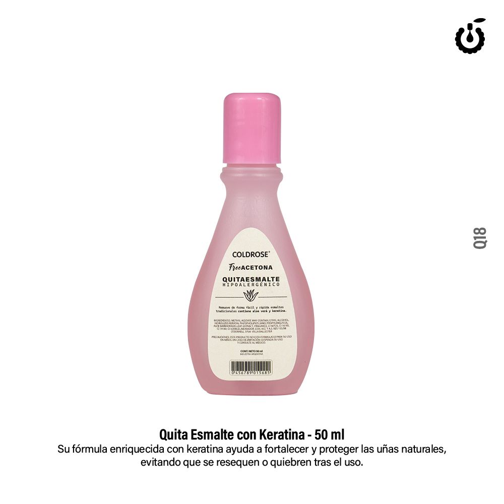 Quitaesmalte con keratin  COLDROSE 50ml