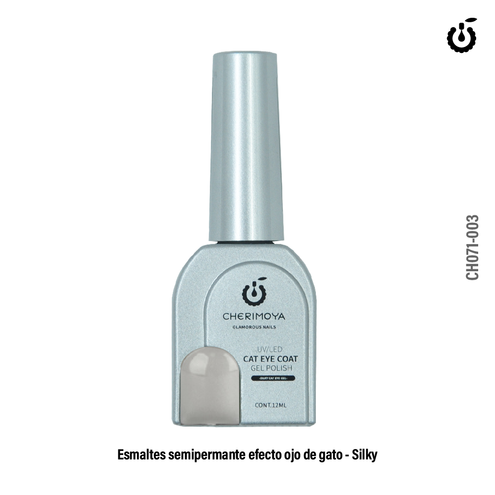 Esmalte Semipermanete Ojo de Gato UV/Led Silky (Silver)  #003 12ML (CH071-003)