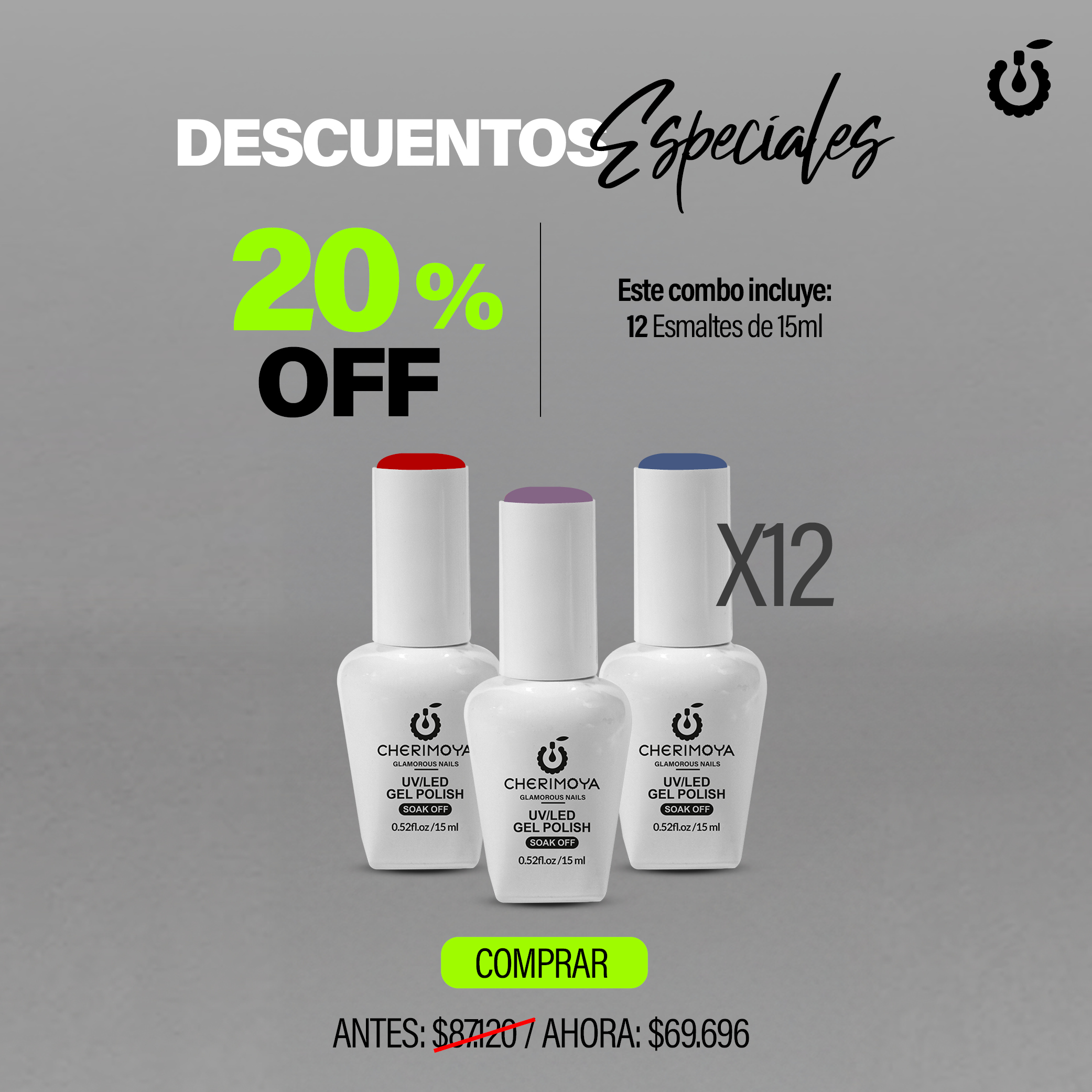 (05 Combo) 12 Esmaltes Semipermanentes 15ml